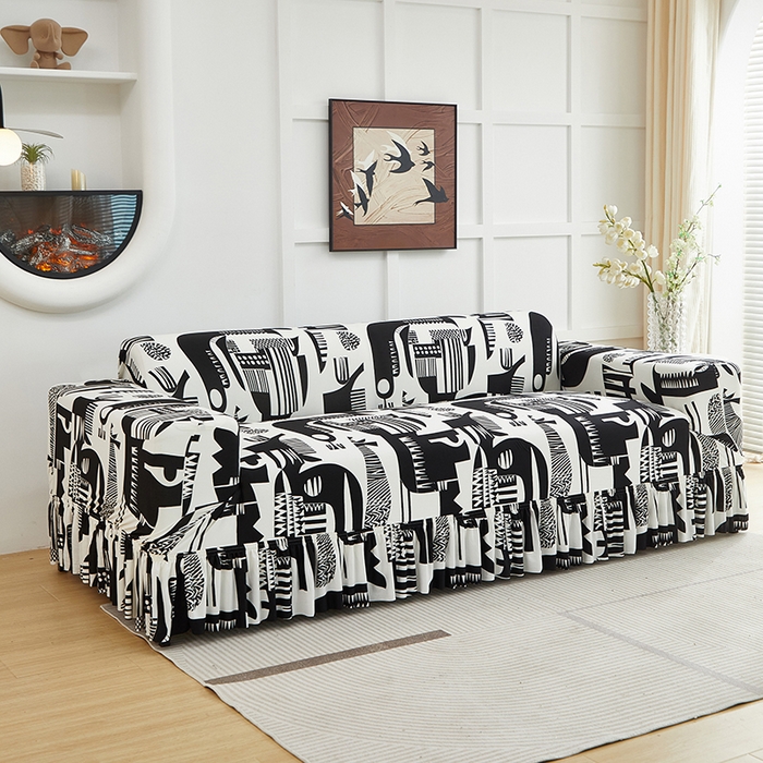 91家纺网 家纺一手货源 找家纺 逐日沙发套2025新款裙摆沙发套 静逸