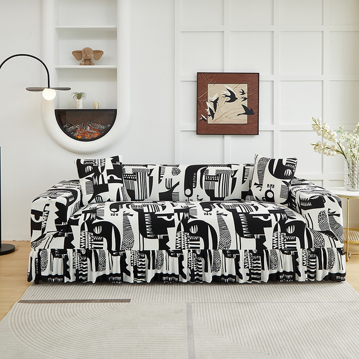 91家纺网 家纺一手货源 找家纺 逐日沙发套2025新款裙摆沙发套 静逸