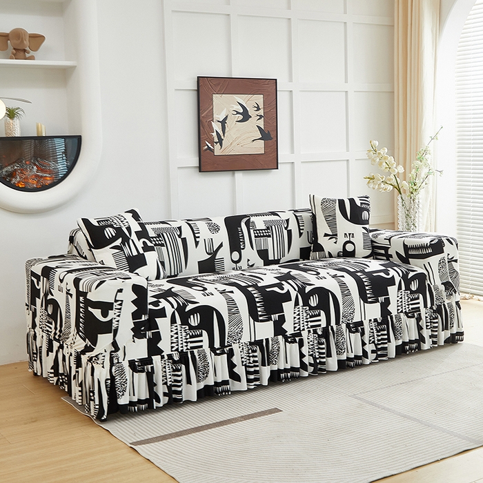 91家纺网 家纺一手货源 找家纺 逐日沙发套2025新款裙摆沙发套 静逸