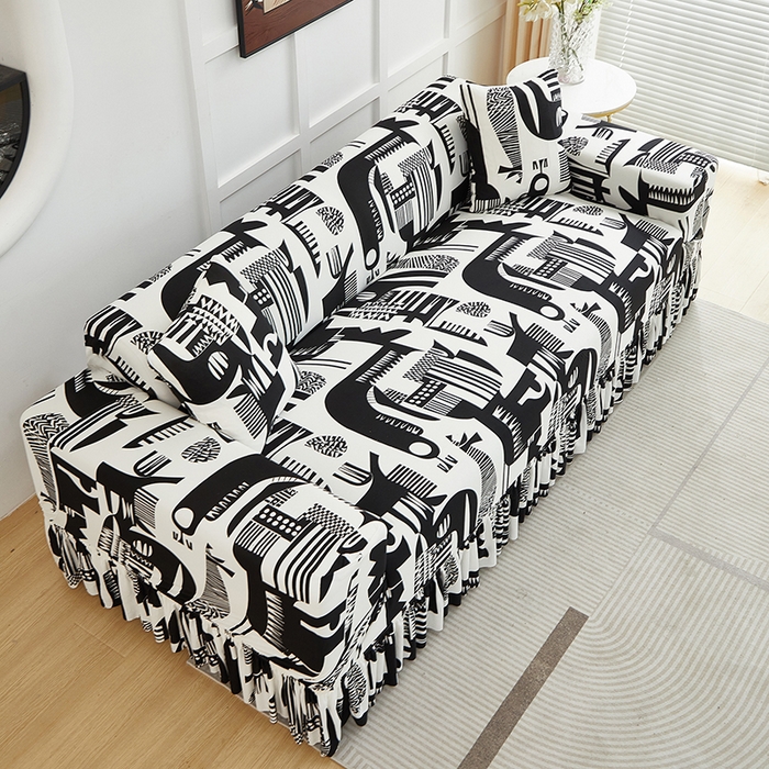 91家纺网 家纺一手货源 找家纺 逐日沙发套2025新款裙摆沙发套 静逸