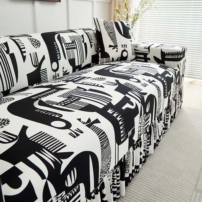 91家纺网 家纺一手货源 找家纺 逐日沙发套2025新款裙摆沙发套 静逸