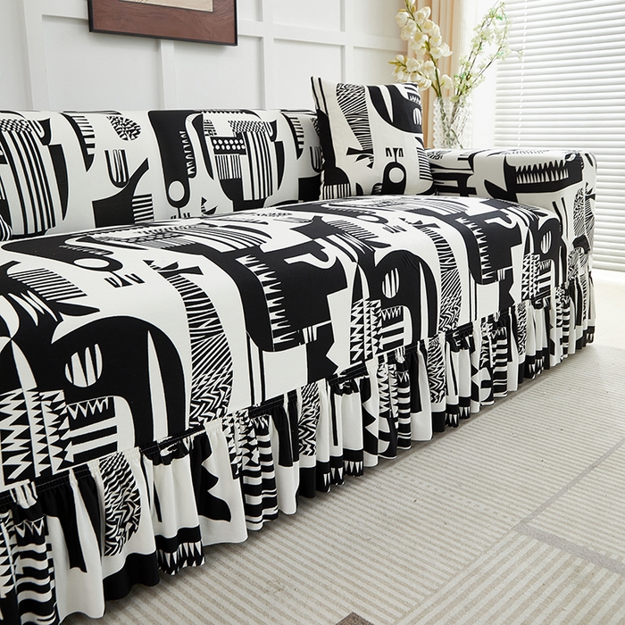 91家纺网 家纺一手货源 找家纺 逐日沙发套2025新款裙摆沙发套 静逸