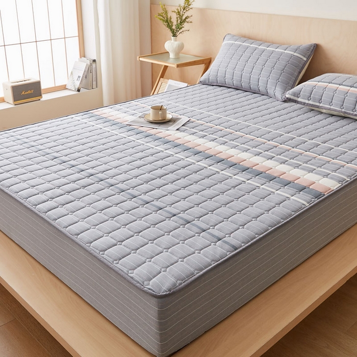 91家纺网 家纺一手货源 找家纺 （总）暖季家纺 2025新款水洗棉夹棉床笠无印风棉花款