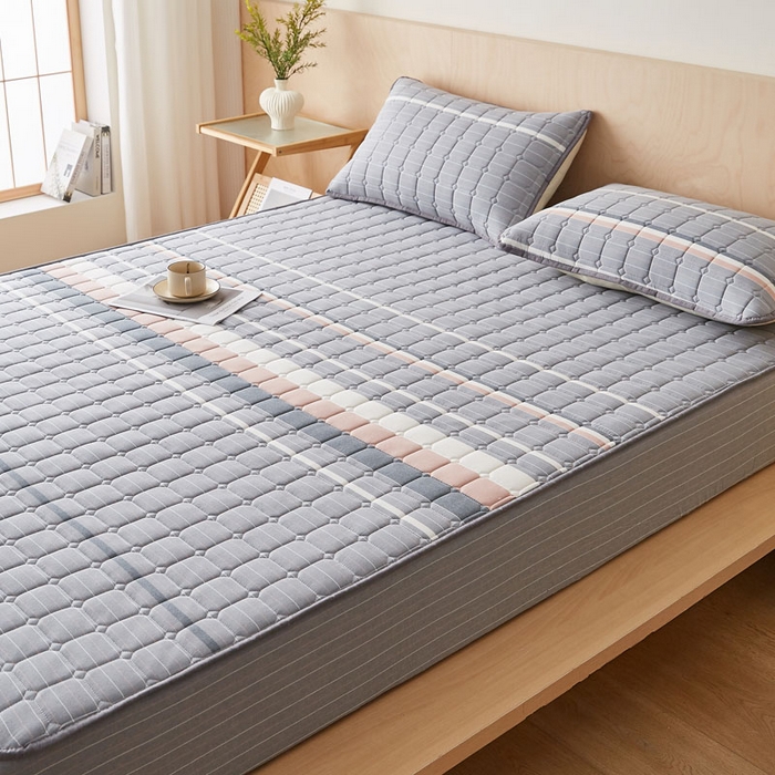 91家纺网 家纺一手货源 找家纺 （总）暖季家纺 2025新款水洗棉夹棉床笠无印风棉花款