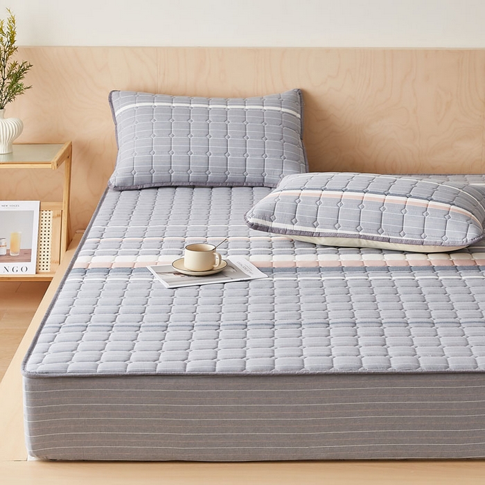 91家纺网 家纺一手货源 找家纺 （总）暖季家纺 2025新款水洗棉夹棉床笠无印风棉花款