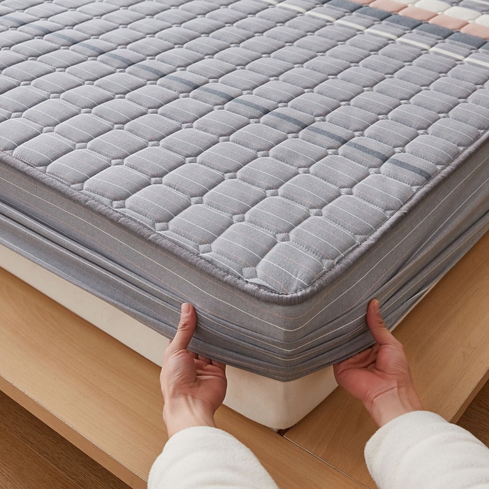 91家纺网 家纺一手货源 找家纺 （总）暖季家纺 2025新款水洗棉夹棉床笠无印风棉花款