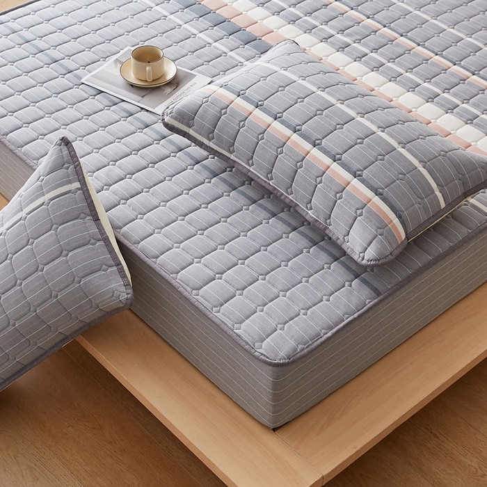 91家纺网 家纺一手货源 找家纺 （总）暖季家纺 2025新款水洗棉夹棉床笠无印风棉花款