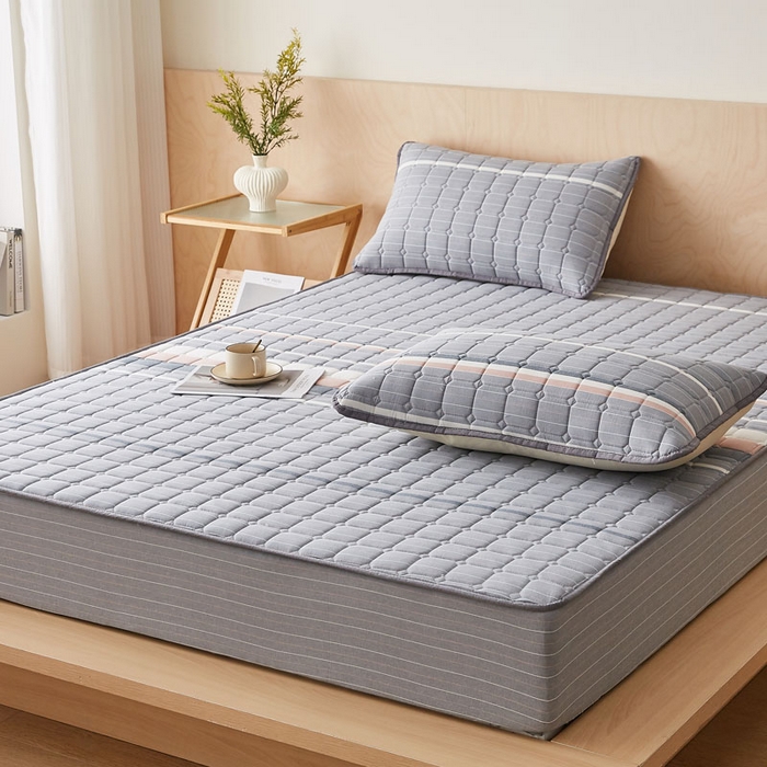 91家纺网 家纺一手货源 找家纺 （总）暖季家纺 2025新款水洗棉夹棉床笠无印风棉花款