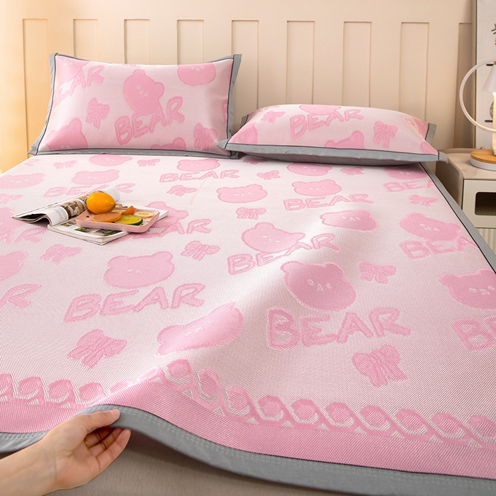 91家纺网 家纺一手货源 找家纺 （总）莱家富 2025新款A类凉感提花冰丝凉席