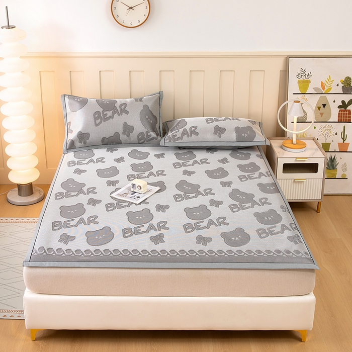 91家纺网 家纺一手货源 找家纺 （总）莱家富 2025新款A类凉感提花冰丝凉席