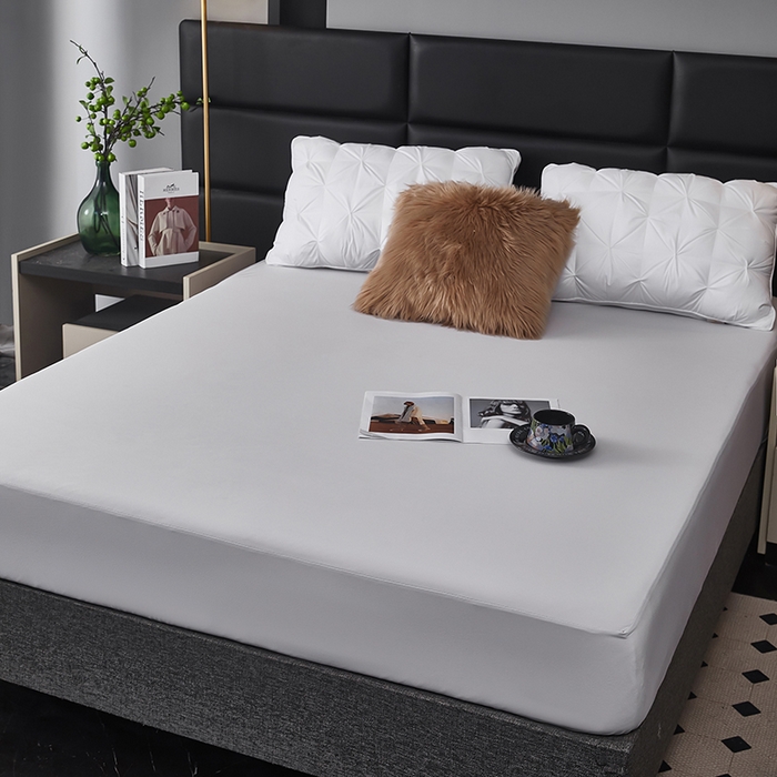 91家纺网 家纺一手货源 找家纺 全美家居 2025新款高克重云柔针织棉防水床笠床笠单件单床笠 烟灰色