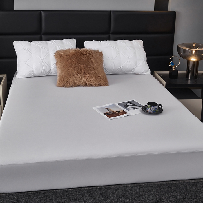 91家纺网 家纺一手货源 找家纺 全美家居 2025新款高克重云柔针织棉防水床笠床笠单件单床笠 烟灰色