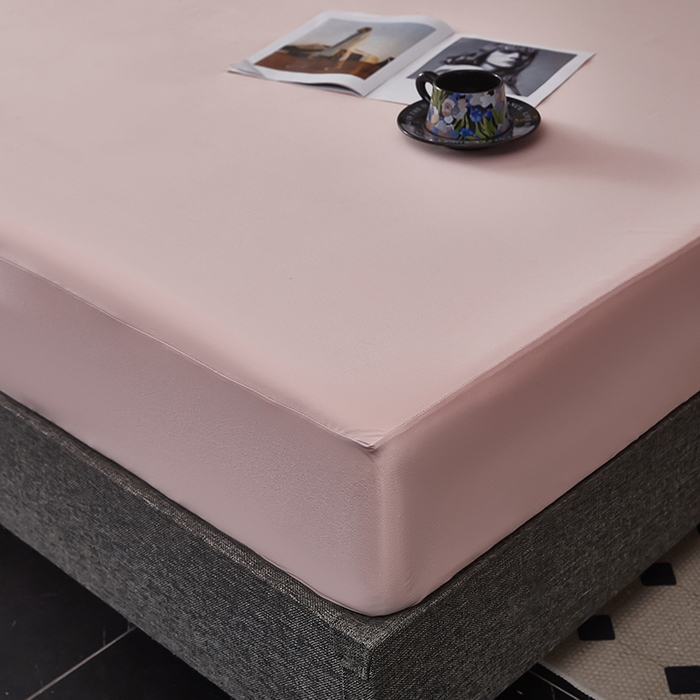 91家纺网 家纺一手货源 找家纺 全美家居 2025新款高克重云柔针织棉防水床笠床笠单件单床笠 粉彩