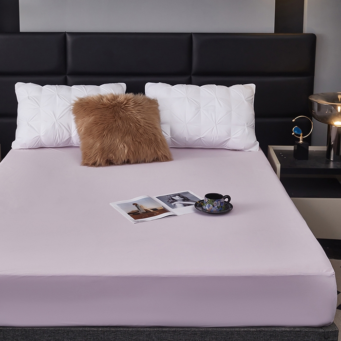 91家纺网 家纺一手货源 找家纺 全美家居 2025新款高克重云柔针织棉防水床笠床笠单件单床笠 香芋紫