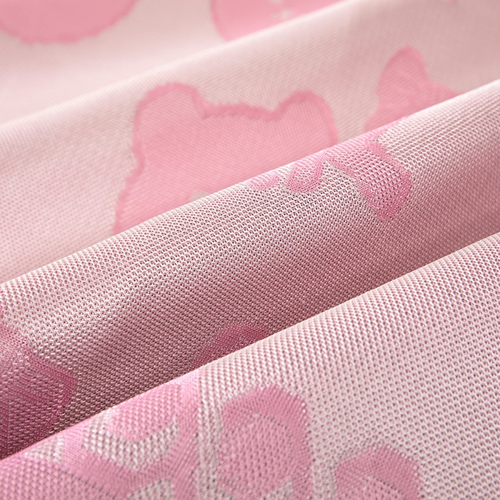 91家纺网 家纺一手货源 找家纺 莱家富 2025新款A类凉感提花冰丝凉席 快乐小熊-粉