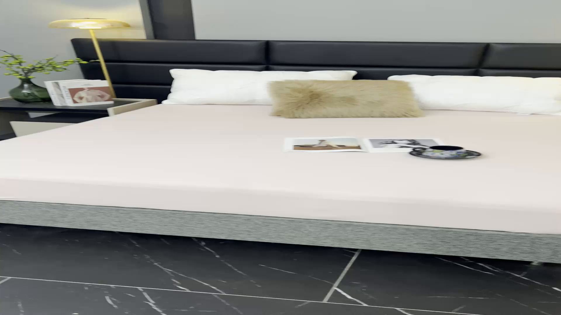 91家纺网 家纺一手货源 找家纺 全美家居 2025新款高克重云柔针织棉防水床笠床笠单件单床笠 粉彩