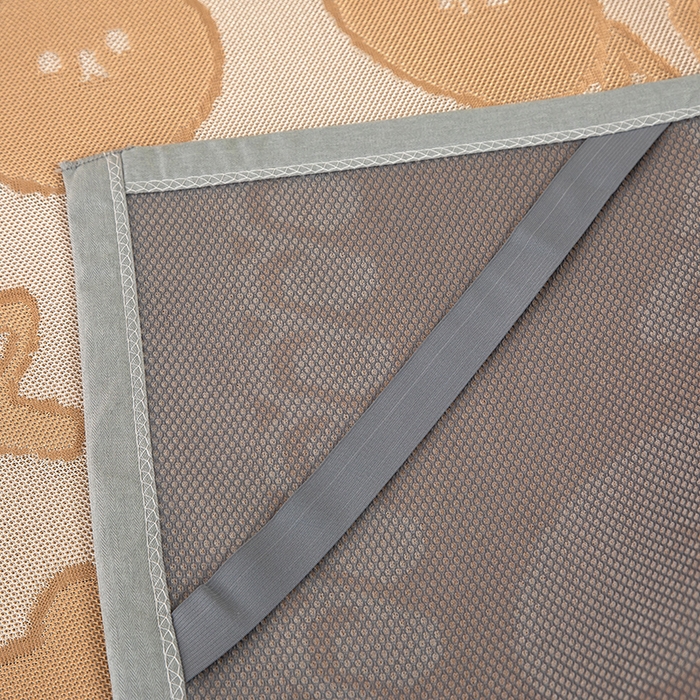 91家纺网 家纺一手货源 找家纺 莱家富 2025新款A类凉感提花冰丝凉席 快乐小熊-奶咖