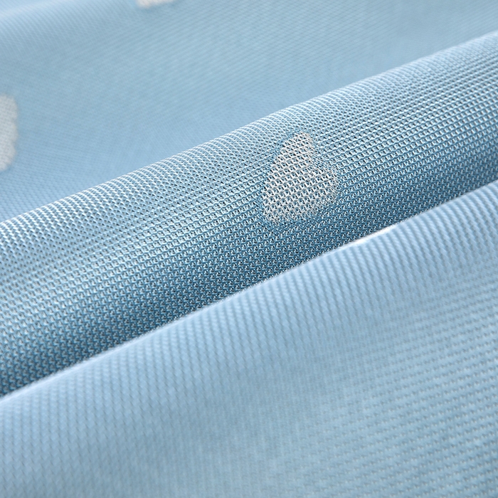 91家纺网 家纺一手货源 找家纺 莱家富 2025新款A类凉感提花冰丝凉席 心仪-天蓝