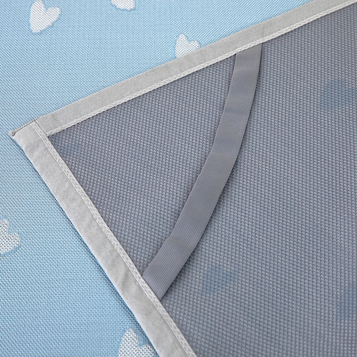 91家纺网 家纺一手货源 找家纺 莱家富 2025新款A类凉感提花冰丝凉席 心仪-天蓝