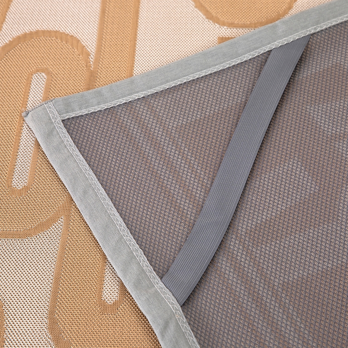 91家纺网 家纺一手货源 找家纺 莱家富 2025新款A类凉感提花冰丝凉席 字母涂鸦-奶咖