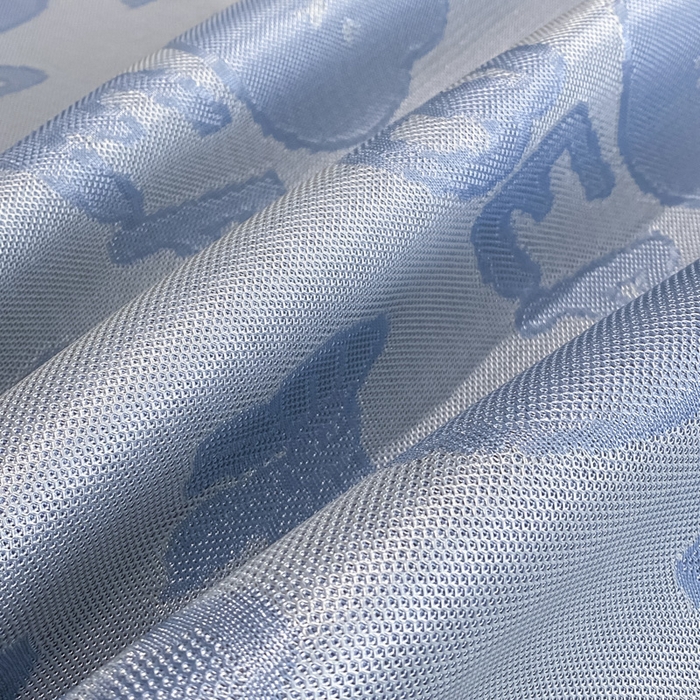 91家纺网 家纺一手货源 找家纺 莱家富 2025新款A类凉感提花冰丝凉席床裙款 快乐小熊-天蓝