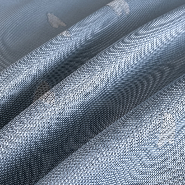 91家纺网 家纺一手货源 找家纺 莱家富 2025新款A类凉感提花冰丝凉席床裙款 心仪-天蓝