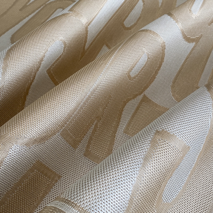 91家纺网 家纺一手货源 找家纺 莱家富 2025新款A类凉感提花冰丝凉席床裙款 字母涂鸦-奶咖