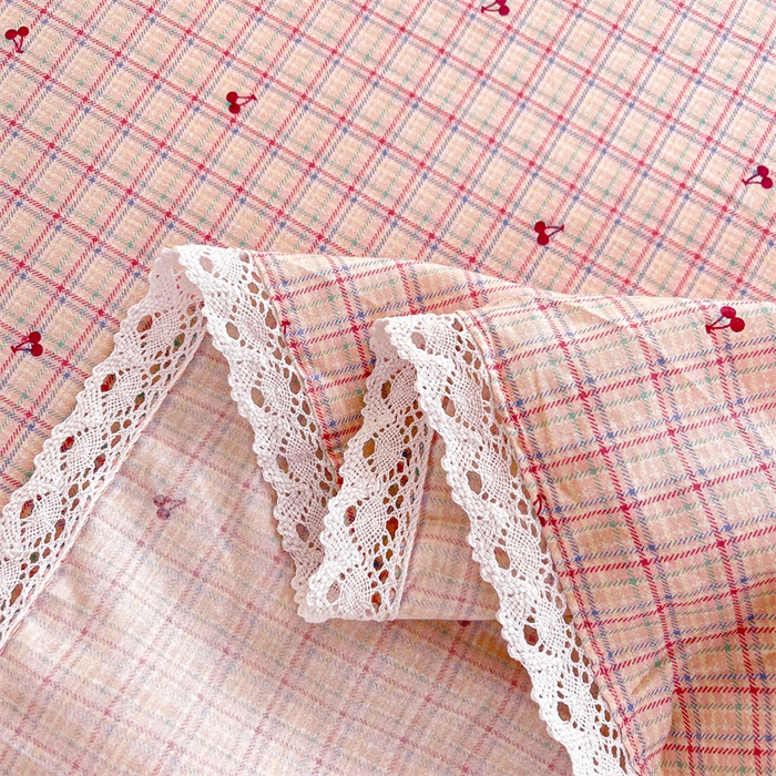 91家纺网 家纺一手货源 找家纺 缦彩 2025新款韩版全棉公主风纯棉床裙单品 卡曼粉