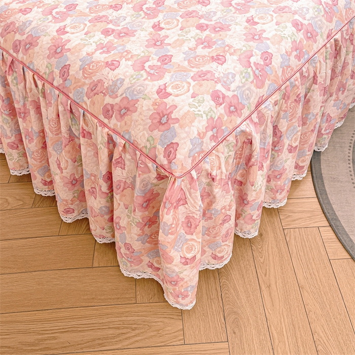 91家纺网 家纺一手货源 找家纺 （总）缦彩 2025新款韩版公主风纯棉全棉床裙四件套