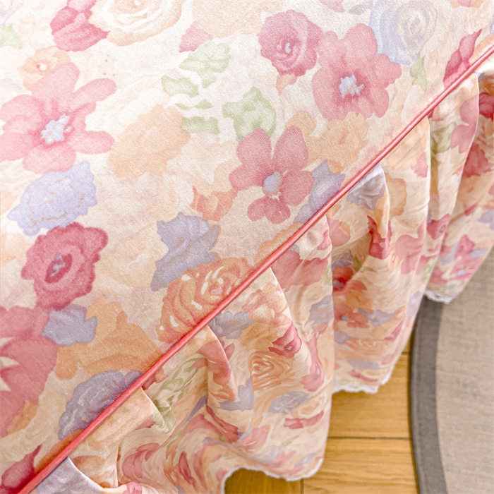 91家纺网 家纺一手货源 找家纺 （总）缦彩 2025新款韩版公主风纯棉全棉床裙四件套