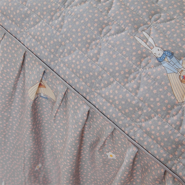 91家纺网 家纺一手货源 找家纺 缦彩 2025新款全棉纯棉夹棉公主风花边床裙四件套 小萝莉