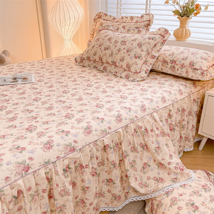 91家纺网 家纺一手货源 找家纺 （总）缦彩 2025新款韩版全棉公主风纯棉床裙单品