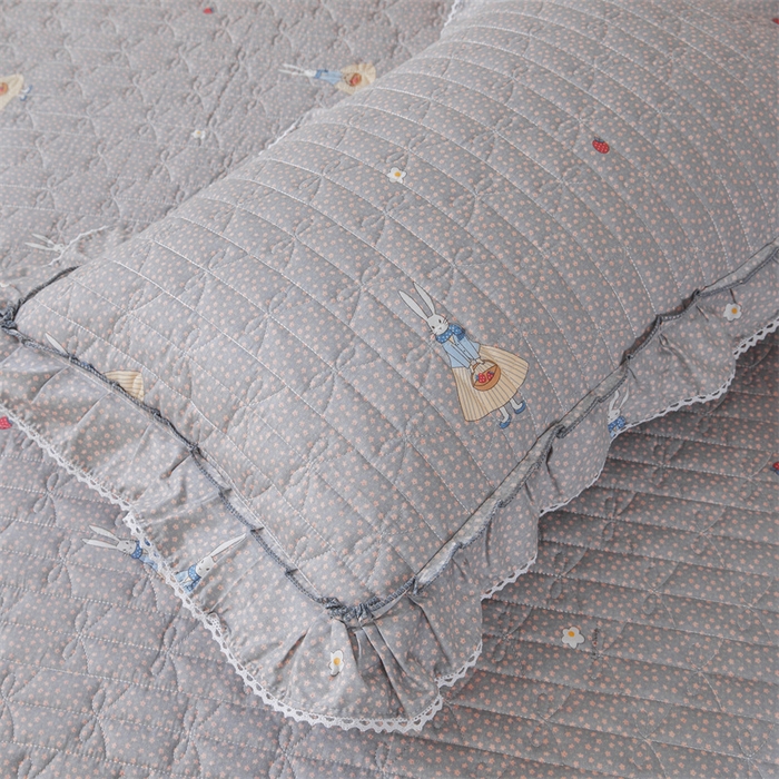 91家纺网 家纺一手货源 找家纺 缦彩 2025新款韩版A类全棉公主风纯棉夹棉床裙 小萝莉