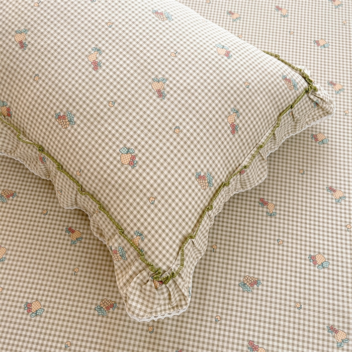 91家纺网 家纺一手货源 找家纺 缦彩 2025新款韩版全棉公主风纯棉床裙单品 苏语绿