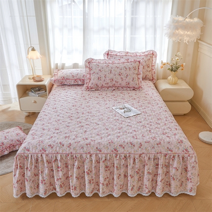 91家纺网 家纺一手货源 找家纺 （总）缦彩 2025新款韩版A类全棉公主风纯棉夹棉床裙