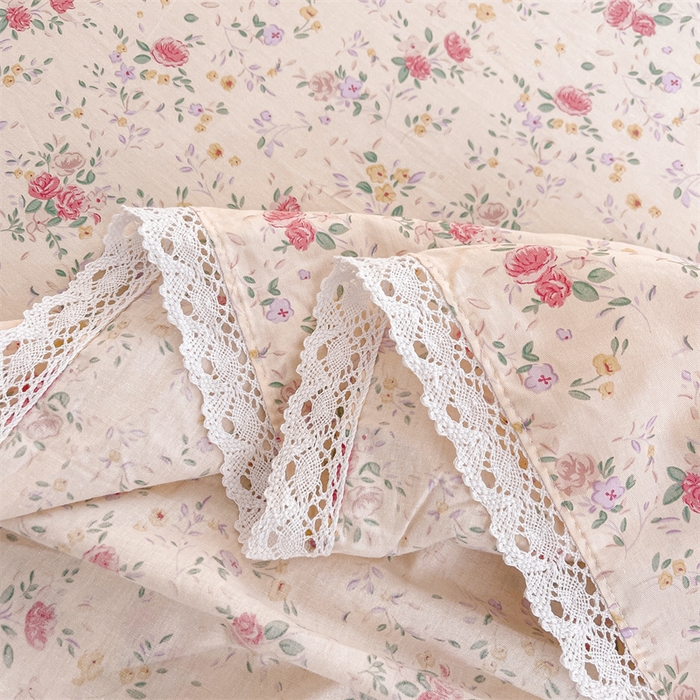 91家纺网 家纺一手货源 找家纺 缦彩 2025新款韩版全棉公主风纯棉床裙单品 雾岛听风