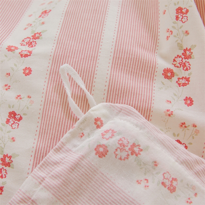 91家纺网 家纺一手货源 找家纺 缦彩 2025新款韩版A类全棉公主风纯棉夹棉床裙 多丽粉