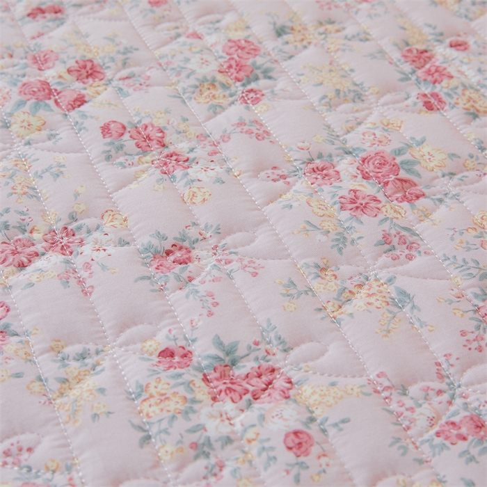 91家纺网 家纺一手货源 找家纺 缦彩 2025新款全棉纯棉夹棉公主风花边床裙四件套 缤纷绮梦