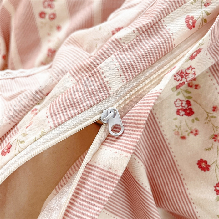 91家纺网 家纺一手货源 找家纺 缦彩 2025新款韩版公主风纯棉全棉床裙四件套 多丽粉