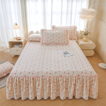 91家纺网 家纺一手货源 找家纺 （总）缦彩 2025新款韩版A类全棉公主风纯棉夹棉床裙