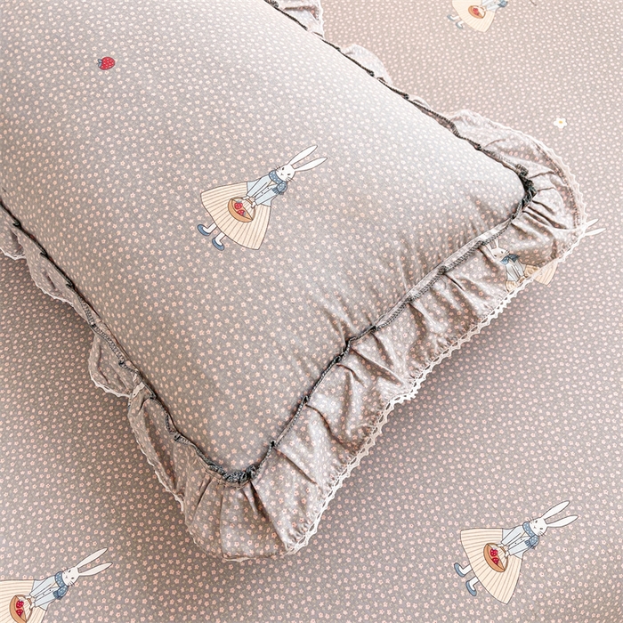 91家纺网 家纺一手货源 找家纺 缦彩 2025新款韩版全棉公主风纯棉床裙单品 小萝莉