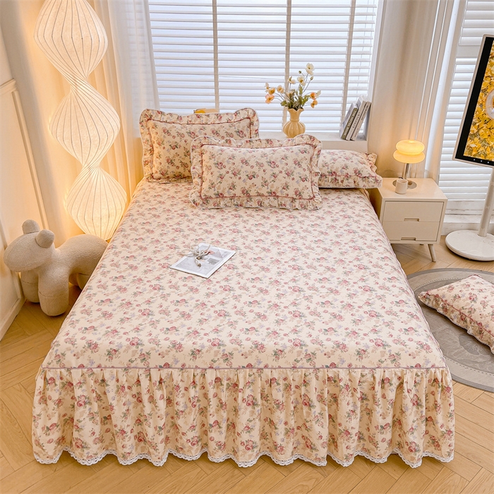 91家纺网 家纺一手货源 找家纺 （总）缦彩 2025新款韩版全棉公主风纯棉床裙单品