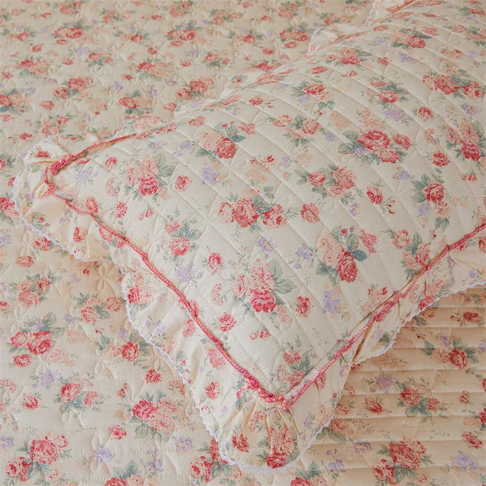 91家纺网 家纺一手货源 找家纺 缦彩 2025新款韩版A类全棉公主风纯棉夹棉床裙 蒂芙尼