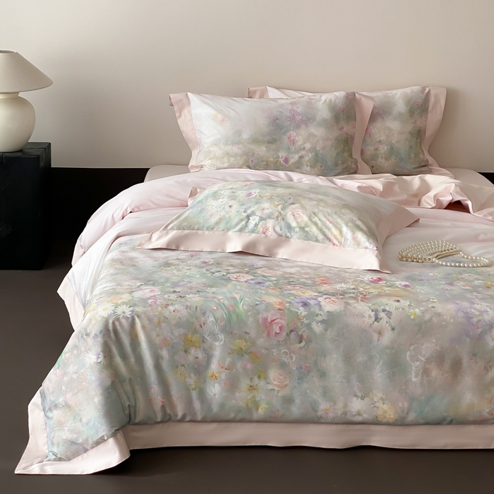 91家纺网 家纺一手货源 找家纺 （总）云栖2025全棉纯棉数码印花50支四件套-春意阑珊