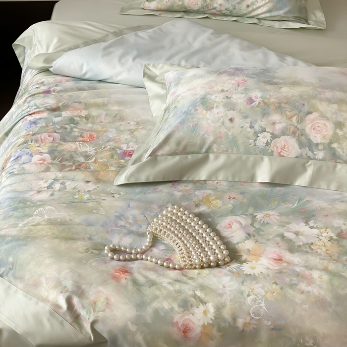 91家纺网 家纺一手货源 找家纺 （总）云栖2025全棉纯棉数码印花50支四件套-春意阑珊