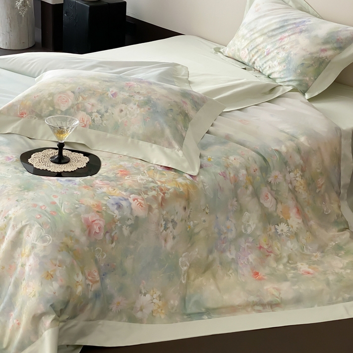 91家纺网 家纺一手货源 找家纺 （总）云栖2025全棉纯棉数码印花50支四件套-春意阑珊