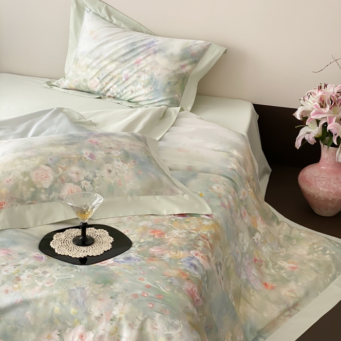 91家纺网 家纺一手货源 找家纺 （总）云栖2025全棉纯棉数码印花50支四件套-春意阑珊