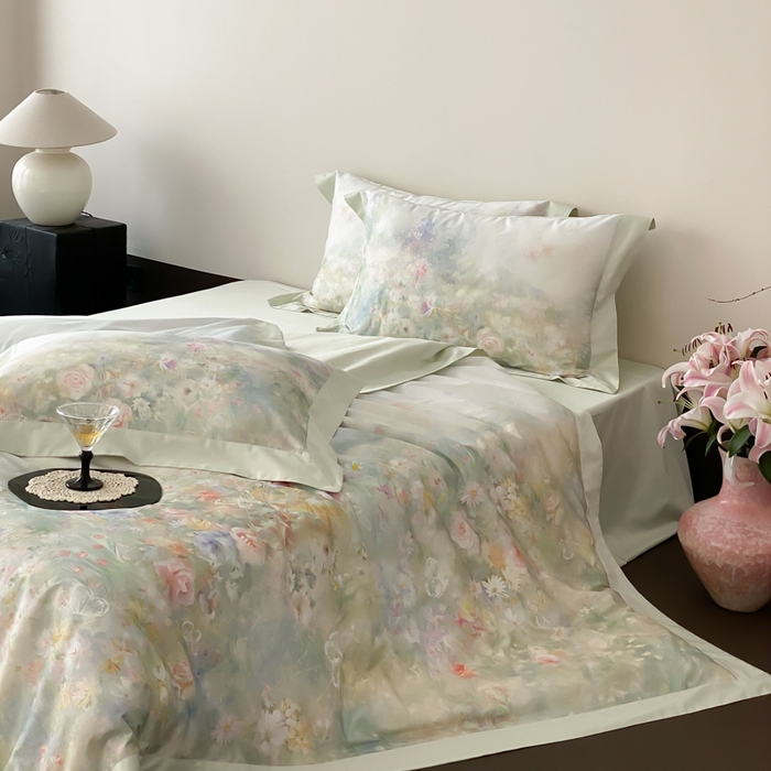 91家纺网 家纺一手货源 找家纺 （总）云栖2025全棉纯棉数码印花50支四件套-春意阑珊