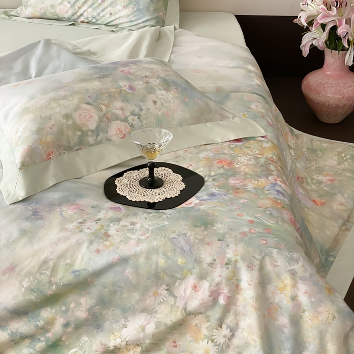 91家纺网 家纺一手货源 找家纺 （总）云栖2025全棉纯棉数码印花50支四件套-春意阑珊