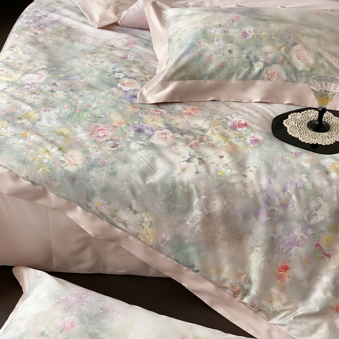 91家纺网 家纺一手货源 找家纺 云栖2025全棉纯棉数码印花50支四件套-春意阑珊 春意阑珊-粉